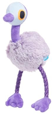 Barkbox Bark Adelaide Emu Dog Toy, Purple Plush Australian Bird, Squeaky Pet Toy