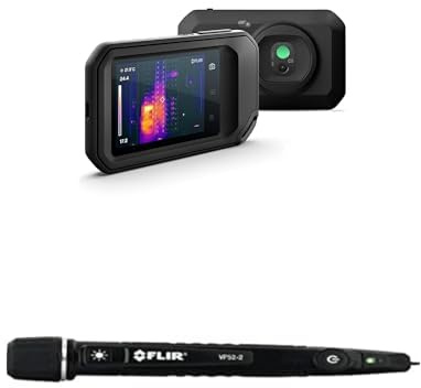 FLIR C5 Wärmebildkamera mit WLAN – tragbar, hohe Auflösung und inklusive VP52-2 CAT IV berührungslosem Spannungsprüfer-Paket