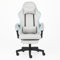 NEW LEADER Silla Gaming Ergonómica con Reposapiés, Respaldo Reclinable 140°, Cojín Lumbar y Cervical, Altura Ajustable, Tela Suave Transpirable, Silla de Oficina para Gaming (Gris)