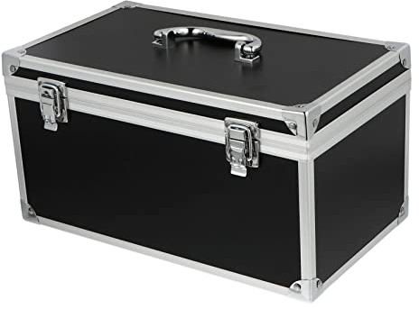 HOMSFOU Boîte à Outils Aluminium Multifonctionnelle Caisse De Rangement Portable Avec Compartiments Dimensions Intérieures Renforcée Avec Mousse Noire