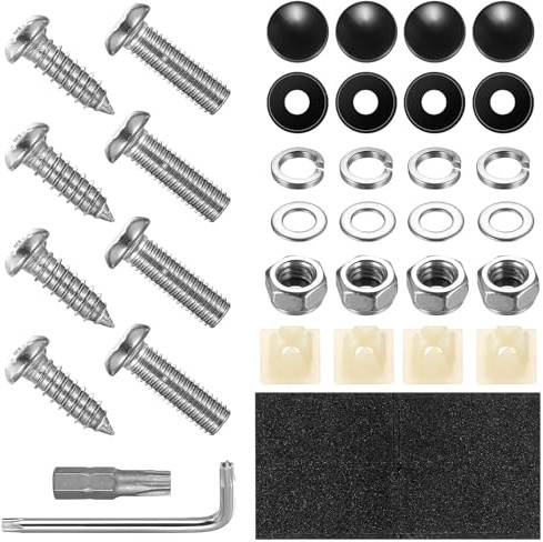 Tornillos antirrobo para matrícula con tapas, M5 de acero inoxidable para matrícula de coche, tornillos con tapas, tornillos de matrícula para soporte de matrícula de coche o motocicleta