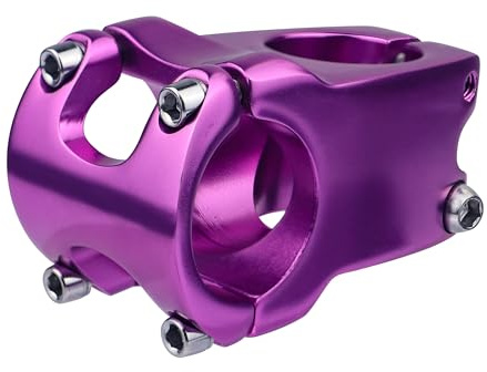 MEGHNA 31.8 Attacco manubrio MTB Bicicletta Manubrio Riser Lega di Alluminio Manubrio Corto 0 Gradi per Mountain Bike E-Bike, BMX, MTB/Bici da Strada (Viola)