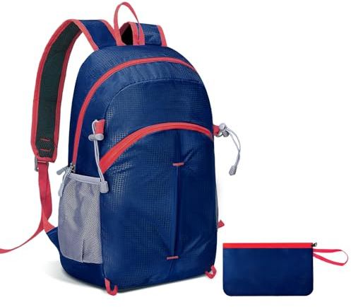 Romon Sac à Dos, Pliable Ultraléger Étanche Sac à dos Voyage Petit Packable Backpack Daypack Imperméable Randonnée Loisir Velo en Ville Homme Femme pour Trekking Sport Extérieur Camping, Bleu