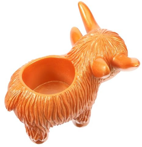 TOYANDONA Maceta Decorativa de Resina Forma de Vaca Highland para Plantas y Suculentas, Adecuado para Decoración de Jardín y Patio en Color Negro