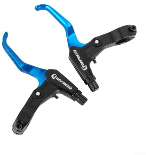 Homeponnew Set di leve del freno per bicicletta, in lega di alluminio, per freni a disco V-Brake compatibili con manubrio standard da 22,3 mm, per mountain bike e bici da strada, design esteso (blu)