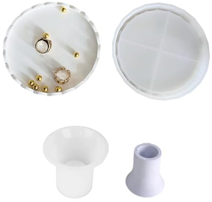 Juego de 2 moldes de silicona para bandejas redondas de encaje, ideales para proyectos de manualidades y añadir encanto individual a experiencias gastronómicas, molde de bandeja de silicona