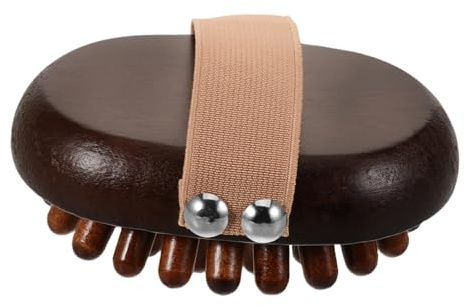 Beavorty Spazzola per Massaggio dei Meridiani in Legno Dispositivo per Massaggi Manuale Portatile per Scrub Corpo e Rilassamento Muscolare