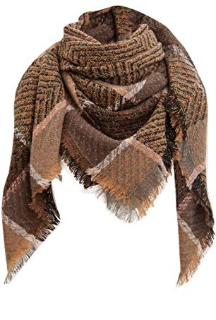 Schal Damen Halstuch Loop Tuch Schlauchschal Winter Herbst Warmer Winter-Fall-Deckenschal für Damen, stilvoll, weich, klobig, kariert, riesiger Schal,