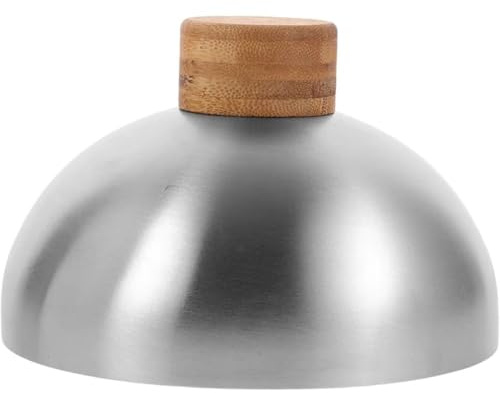 Fituenly Cúpula Redonda para Fundir Queso, Tapas De Acero Inoxidable para Hamburguesas con De Madera Resistente Calor, Campana para Cocinar Alimentos para Plancha, Carne, Verduras Y Barbacoa.