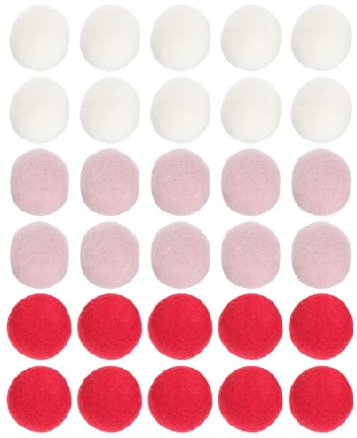 ERINGOGO 30 Pezzi Palline di Feltro 3 CM per Decorazioni Romantiche di Matrimonio e Festa Accessori Leggeri e Riutilizzabili per Allestimenti Nuziali e Proposte D’Amore