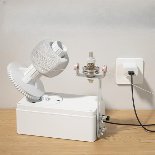 Avvolgitore per filati, alimentato tramite USB, con avvolgitore per gomitoli regolabile e automatico, adatto per gli appassionati di lavoro a maglia (versione standard)