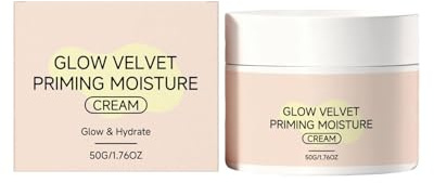 Glow Priming Moisture Cream – 2-in-1 Hydrating Face Moisturizer and Primer, Smooth Fine Lines & Blur Pores for Soft, Radiant Skin with a Velvety, Long-Lasting Makeup Look (1pc) (1 PC)