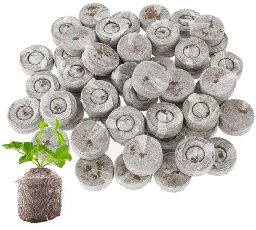 50 Pezzi Blocchi di Torba e Fibra di Cocco per Semina, Cubetti Nutrienti Compressi in Tessuto Non Tessuto, Terreno Espandibile per Germinazione e Radici, Ideale per Orto e Giardinaggio Domestico