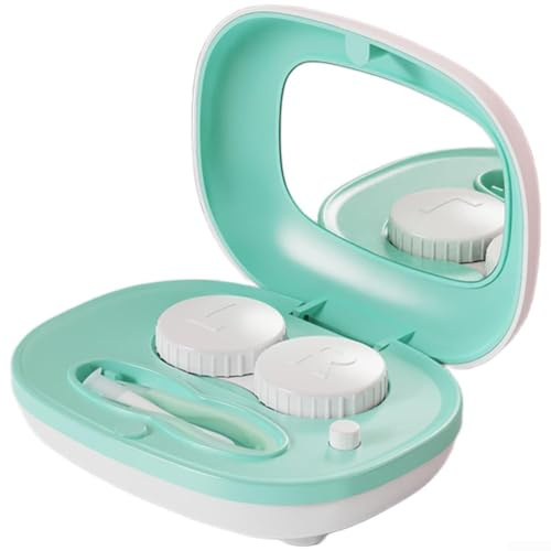 Electric Contact Lens Cleaning Case with High for Frequency Vibration for Glasses and Optics - for mini Automatic Cleaner 9.2cm(Green (Large))