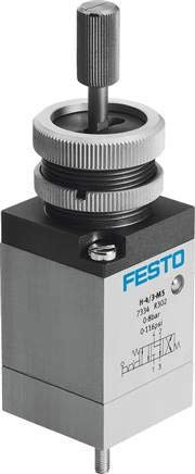 H-4/3-M5 (7334) Tasthebelventil Ventilfunktion:4/3 entlüftet Betätigungsart:manuell Nennweite:4mm