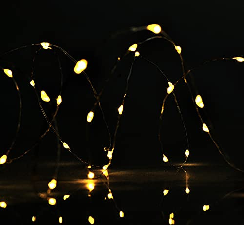 matrasa Silberdraht Micro Lichterkette 100 LED - 20 Funkelnde LED - Drahtlichterkette 5m - batteriebetrieben