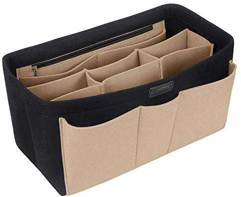 Ropch Handväskor, förvaring, väskorganiserare med fack, plånboksinsats, väska i väska, väskmapp, beige, storlek L