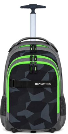 Elephant Trolley Hero Signature Trolleyrucksack Rucksack Schultrolley 12771 (Cyber Camo Grün (Schwarz/Grün))