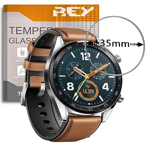 3X Protector de Pantalla para Universal de 35mm, Cristal Vidrio Templado Premium Reloj SmartWatch ¡¡¡ Medir Antes de Comprar !!!