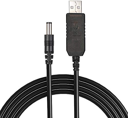 URAQT 5V to 12V USB to DC Hollow Plug Charging Cable for Vacuum Cleaner, Keyboard, Ip Camera, Router, Mini Lcd Monitor, 1M