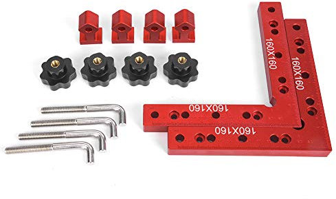 90 Degree Positioning Squares,160X160mm Aluminium Alloy Positioning Ruler,L-Shaped Right Angle Clamps Woodworking Carpenter Tool