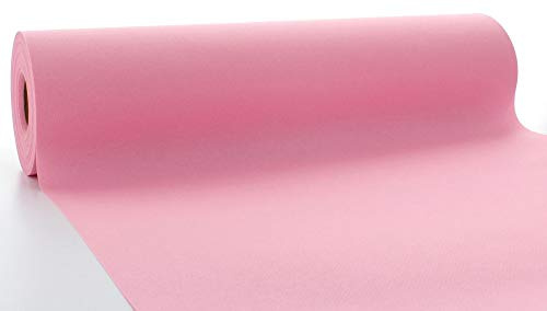 Mank Airlaid Tischläufer 40 cm x 24 m | Gastronomie | Tischdecken-Rolle stoffähnlich | praktische Einmal-Tischdecke | Uni | Neutral | 1 Stück | (Rosa)