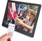 Cornice fotografica digitale 15,4 pollici, 1280 * 800HD IPS ad alta risoluzione Display foto/musica/video/calendario/sveglia con telecomando, supporta USB e scheda SD(nero)