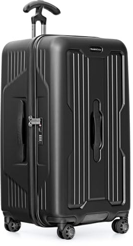 Traveler's Choice, Ultimax Hartschalen-Koffer aus Polycarbonat mit Spinner-Rädern, Mattes Schwarz, 26 Large Trunk