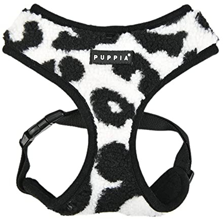 Puppia Hundegeschirr für kleine und mittelgroße Hunde - Serval Harness A - verstellbar und komfortabel Schwarz M