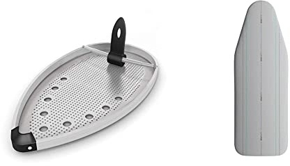 Laurastar Semelle de protection pour fer à repasser pour tissus délicats, 12,7 x 23,8 cm & Housse Universalcover gris foncé, Housse Universelle pour Table à Repasser, 131cm x 55cm, 100% Coton