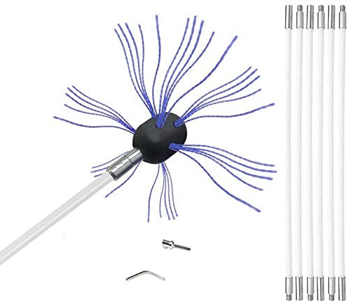 Chimney Brush-Electric Drill Drive Kits D'outils De Nettoyage Avec Tiges Flexibles En Nylon 6/8/10/12 Cheminée Poêle À Granulés Outils Kit De Brosse De Ramonage De Cheminée Kit de nettoyage de cheminé