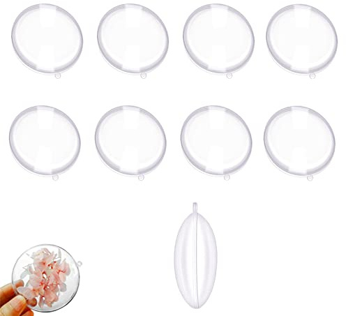 HpLive 10 Stück Durchsichtige Kunststoff füllbare transparente Flache Kugel Ornament Kugel für Hochzeit Weihnachten Home Decor Weihnachtskugeln (70mm)