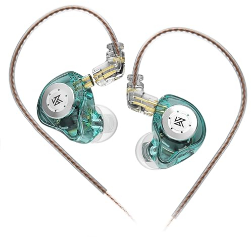 keephifi KZ EDX Pro KZ in Ear Monitor KZ écouteurs Intra-Auriculaires KZ Casque 1DD IEM HiFi Stéréo Écouteurs Filaires pour Chanteurs Audiophiles(Cyan, sans Micro)