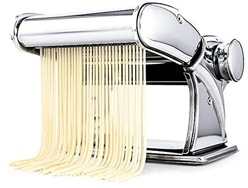 Machine à pâtes Machine à nouilles manuelle Machine à pâtes maison tout en un 7 réglages d'épaisseur pour fettuccine fraîche Spaghetti Lasagne Pâte Rouleau Presse Cutter Noodle