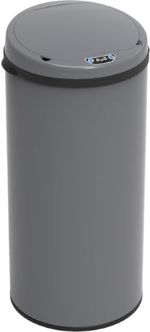 SVITA Poubelle à Capteur 50 L en Acier - Poubelle Électrique Automatique de Cuisine - Gris
