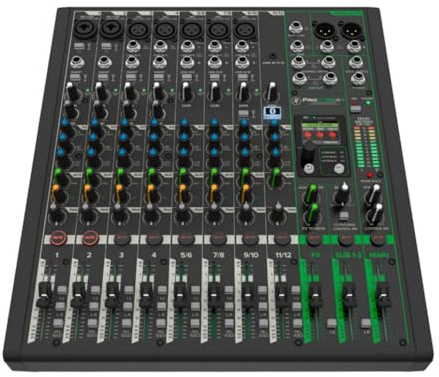 Mackie ProFX12v3+ 12-Channel Professional Analog Mixer with USB, Onyx Mic Preamps, GigFX Effects Engine, and Bluetooth