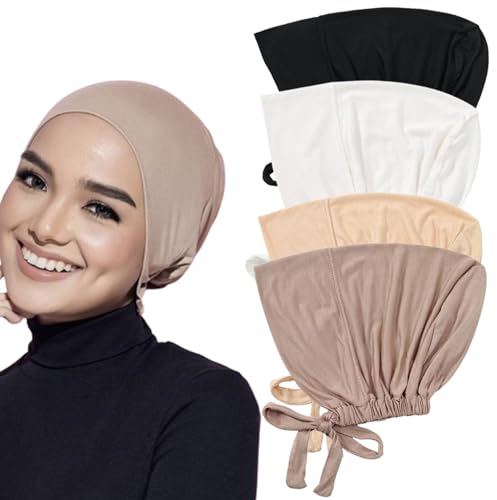 Generisch Unter Hijab Cap, Hijab Undercap 4pcs Non Slip Hijab Cap atmabreable Hijab Unterzahn