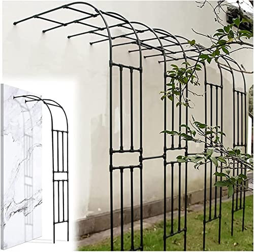 Rosenbogen Torbogen Rankhilfe Gartenbogen aus Metall, Halbbogen-Torbogen, Pergola-Laube für Kletterpflanzen, Rosen, Ranken, 240 cm hohe Rosengarten-Laube, Garten-Rasen-Hinterhof-Terrasse im Freien