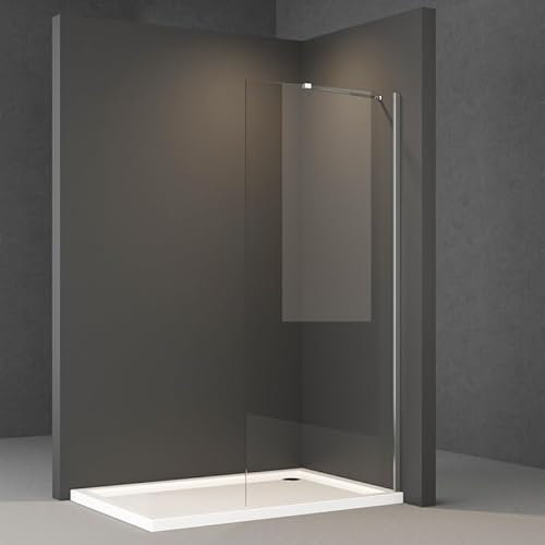 Goezes Walk-in Duschwand 75x195cm Seitenwand Dusche, Walkin Glas Duschtür Duschkabine Duschabtrennung aus 6mm ESG Nano Sicherheitsglas, Easy-Clean Echtglas Begehbare Duschtrennwand
