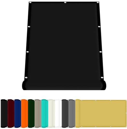 Sonnensegel Baldachin 45 x 600 cm Wasserdicht Rechteckig Sonnensegel Quadrat Uv-Schutz-Polyestergewebe mit Seil Beschattungsnetz für Pool Schwimmbad Und Gewächshaus, Schwarz