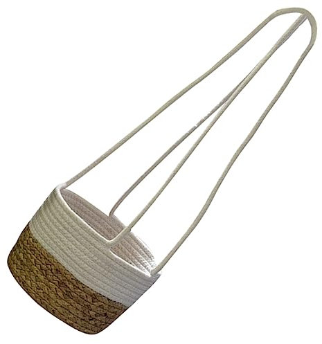 INOOMP Hängender Gartenpflanzer Aus Geflochtenem Material Runder Blumenampel Für Innen Und Außendekoration Stabil Und Langlebig Für Balkone Gärten Und Höhlen