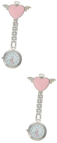 VALICLUD 2stücke Herz Design Krankenschwesteruhr Taschenuhr Aus Legierung Für Fachkräfte Leicht Und Tragbar Für Täglichen Einsatz