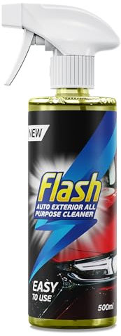 Flash Car Care Car Exterior Cleaner Spray 500ml, All Purpose Car Cleaning Spray for Paintwork, Glass & Alloys, Streak-Free Shine
