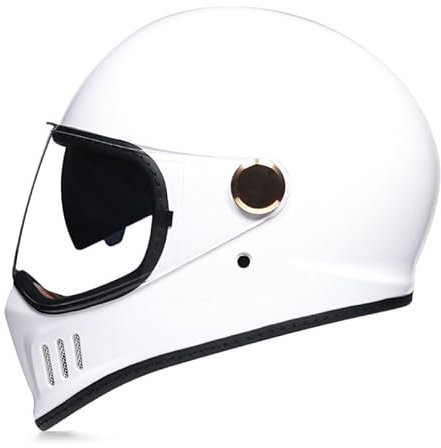 Vintage Motorrad Offener Helme, Mit Visier Motorrad Helme, Motorrad Klapphelme, Motorrad Integralhelme, DOT/ECE-Zulassung Motorradhelm, Helme Für Chopper Scooter Moped ,XXL=(63-64cm),CC