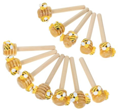 Cabilock 12pcs Honey Dipper Decor with Fake Honey Bee Accents Charming Tiered Tray Decoration for Spring Home Centerpiece