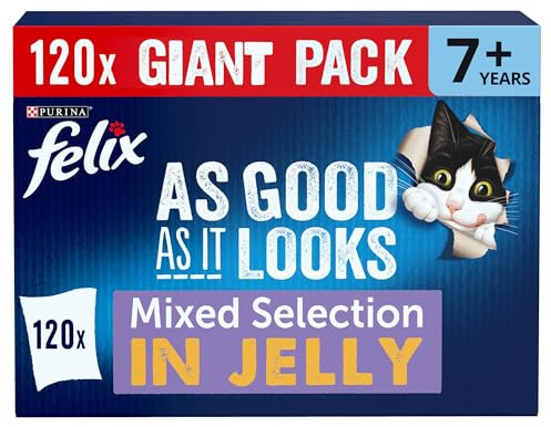 FELIX As Good As it Looks Senior 7+ Mixed in Jelly Wet Cat Food 120x85g