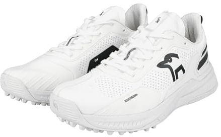 Kookaburra KC Players - Scarpa da Cricket con Suola in Gomma, Misura 42, Colore: Bianco/Nero