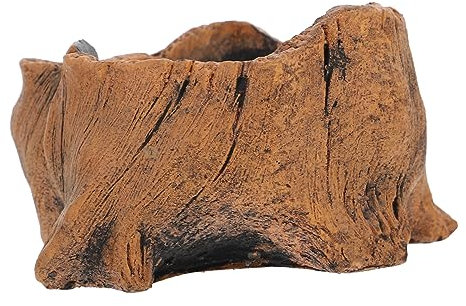 Happyyami Holzimitat Vintage Blumentopf Für Sukkulenten Zement Pflanzenbehälter Für Bonsai Baum Übertopf Für -landschaftspflanzen