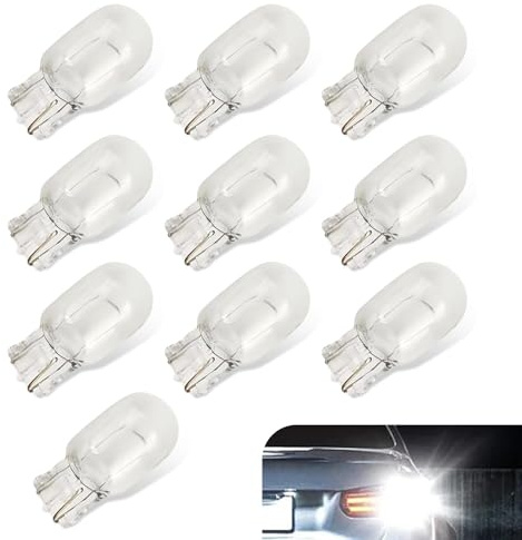 Merdege 10 PCS Automotive Brake Light Bulbs, Turn Signal Light, T20 Daytime Running Light Replacement, Universal for Cars (White #Monofilament)
