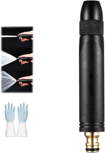 Metal Long Rod Sprinkler Nozzle, Adjustable High Pressure Hose Nozzle Sprayer with 3 Watering Patterns, for Watering Plants, Lawn & Garden, Washing Cars, Cleaning,1PCS